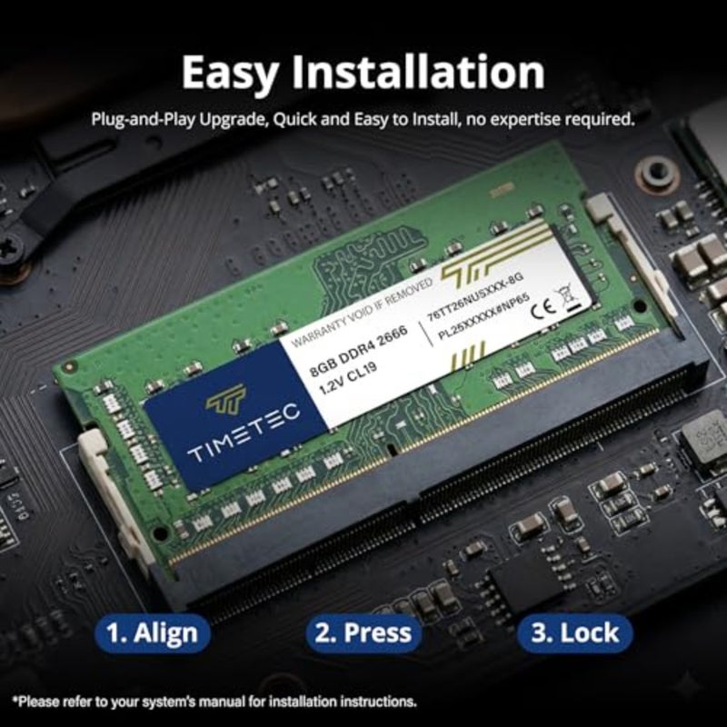 Premium 8GB DDR4 2666MHz PC4-2666V PC4-21300 SODIMM Laptop RAM 260-Pin 1.2V CL19 Non-ECC Unbuffered Memory Module for Laptop, Notebook, Mini PC, All-in-One - Image 5