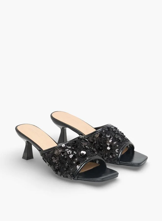 Flora Bella Women Sequin Embellished Open Toe Sandals