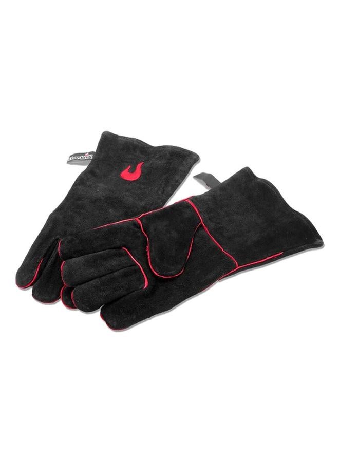 Charbroil Pair of Hand Stitched Leather BBQ Grill Gloves Black - Image 2