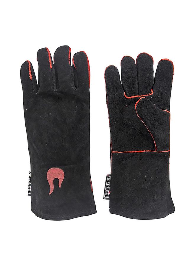 Charbroil Pair of Hand Stitched Leather BBQ Grill Gloves Black - Image 1