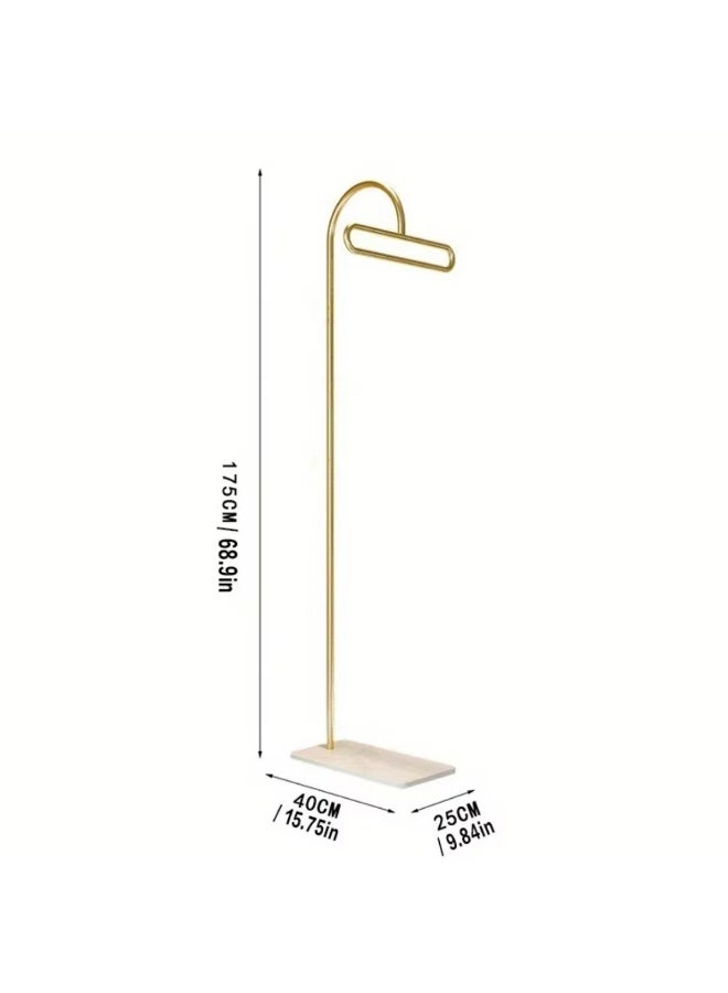 HXDream Modern Iron Floor Standing Coat Rack,Metal Coat Rack Freestanding,Sleek Minimalist Design for Bedroom, Living Room (Gold) 40*25*175CM - Image 5