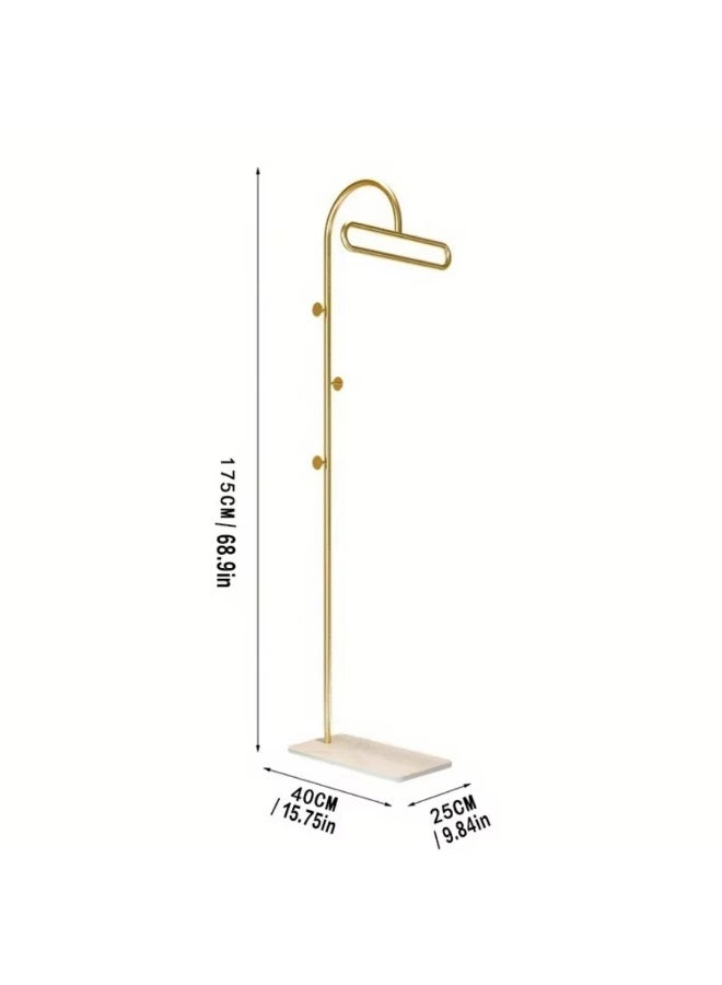 HXDream Modern Iron Floor Standing Coat Rack,Metal Coat Rack Freestanding,Sleek Minimalist Design for Bedroom, Living Room (Gold) 40*25*175CM - Image 4