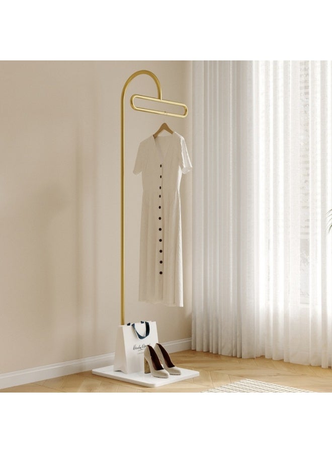 HXDream Modern Iron Floor Standing Coat Rack,Metal Coat Rack Freestanding,Sleek Minimalist Design for Bedroom, Living Room (Gold) 40*25*175CM - Image 1
