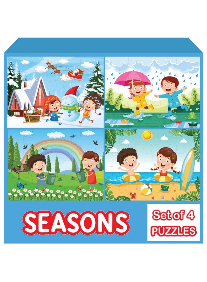 WONDRBOX Seasons Jigsaw Puzzles for Kids | Educational Toy for The Kids Age 3 and Above| Boost Memory Skills | 12 Pieces Jigsaw Puzzles for Kids (Seasons,Set of 4 Puzzles in Box) - Image 1