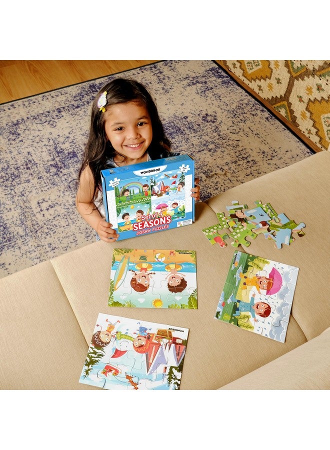 WONDRBOX Seasons Jigsaw Puzzles for Kids | Educational Toy for The Kids Age 3 and Above| Boost Memory Skills | 12 Pieces Jigsaw Puzzles for Kids (Seasons,Set of 4 Puzzles in Box) - Image 2