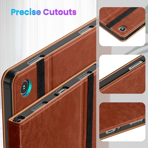 DTTO for Samsung Galaxy Tab A9 Plus 11 inch Case 2023, Premium Leather Business Folio Stand Cover with Hand Strap for Galaxy Tab A9+ 11’’ 2023 Model (SM-X210/X216/X218) - Auto Wake/Sleep, Brown - Image 5
