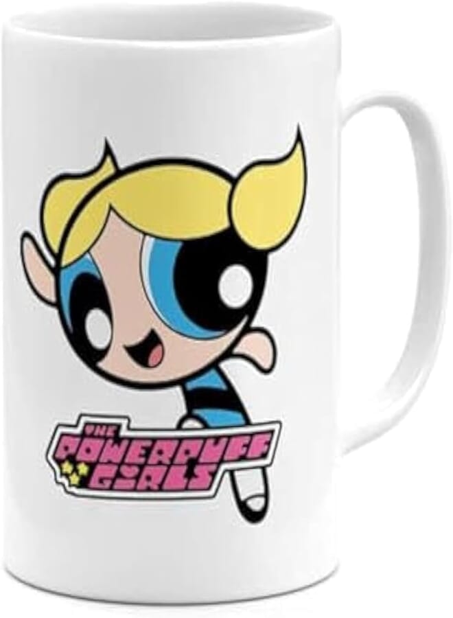 RYN PRINTED DESIGN Ceramic Coffee Mug Power Puff Girls Blue 11ounce