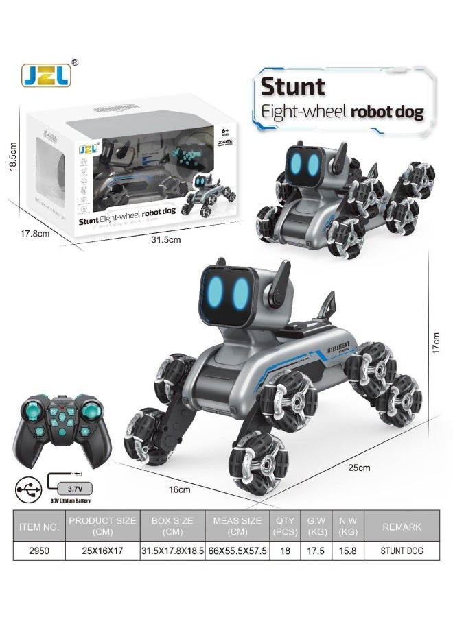 لعبة ذكية للأطفال تعمل بالتحكم عن بعد روبوت للكلاب روبوت كهربائي للتحكم عن بعد سيارة بثمانية عجلات ميكانيكية للكلاب الأليفة الإلكترونية - اللون: ثماني عجلات ميكانيكية للكلاب - تحكم فردي باللغة الإنجليزية - المواصفات: بطارية مزدوجة ذات قيمة كبيرة - Image 1