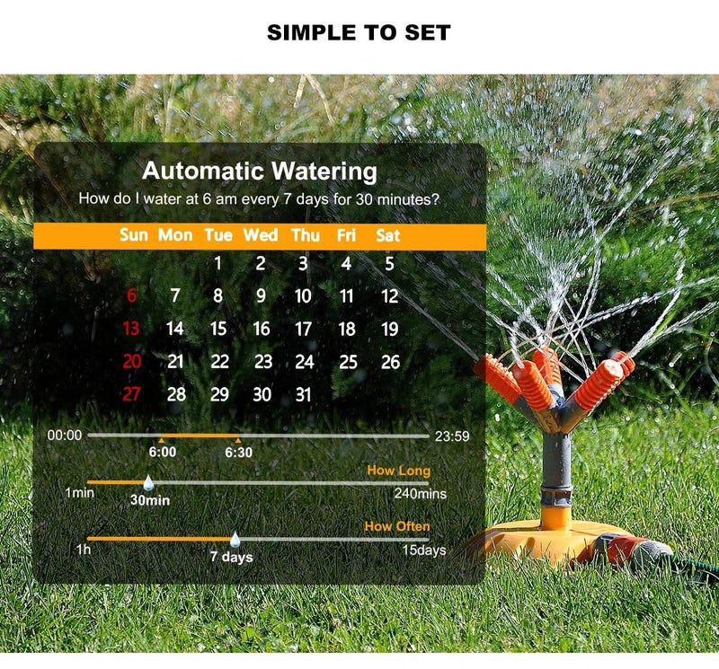 XPR3SS Garden Automatic Irrigation Water Timer System Controller Drip Irrigation Water Timer Digital Fully Automatic Programmable Dripper Dial Button Operation Timer - Image 5