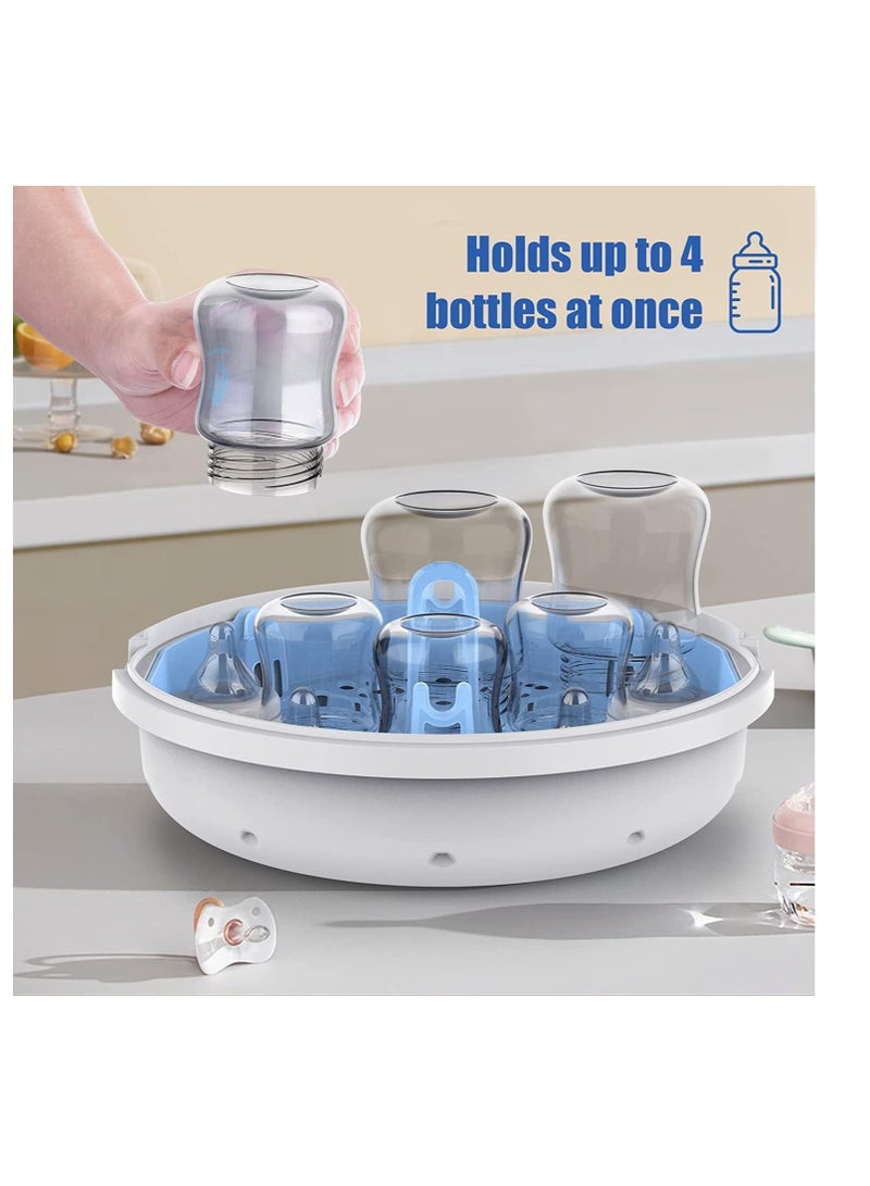 Bellababy Bottle Sterilizer, Microwave Steam Sterilization for Feeding Bottles, Teats, Breast Pump Accessories, 99.99% Disinfection in 2 Minutes - Diameter: 27.7 cm, Height: 16.8 cm (Blue) - Image 3