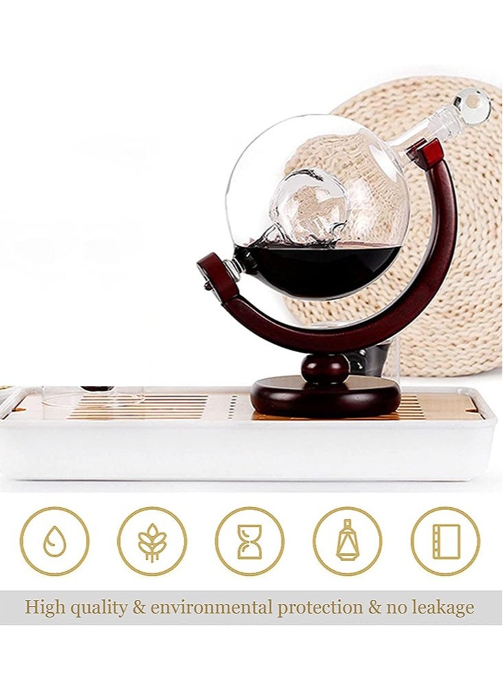 Perfii - Crafted Glass Skeleton Globe Decanter - 800ml Decanter and Dispenser for Drinks - Image 1