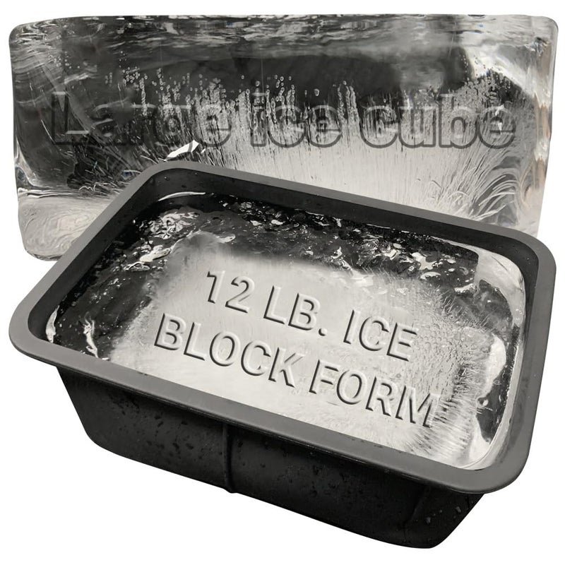 MT.BAY Ice Block Form Makes 12 Lb. Ice Cube 11" x 7" x 5" Largest Available Ice Block Maker, Ice Bath Chiller, Cold Plunge Tub Or Cooler, Reusable Food Grade Silicone, Steel Reinforced Rim - Image 1