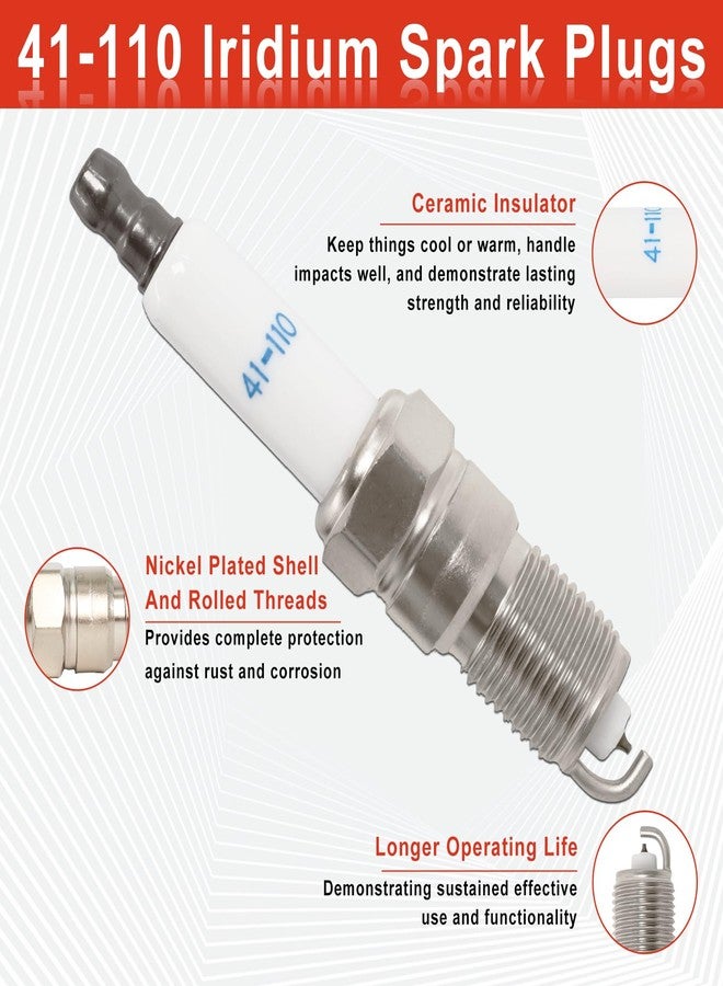 MCCKLE High Performance Iridium Spark Plugs Compatible with Chevy Silverado Tahoe Avalanche Corvette Camaro Suburban GMC Sierra Yukon 4.8L 5.3L 5.7L 6.0L 6.2L 6.6L 8.1L V8, OEM# 41-110 MCCKLE (8 PCS) - Image 3