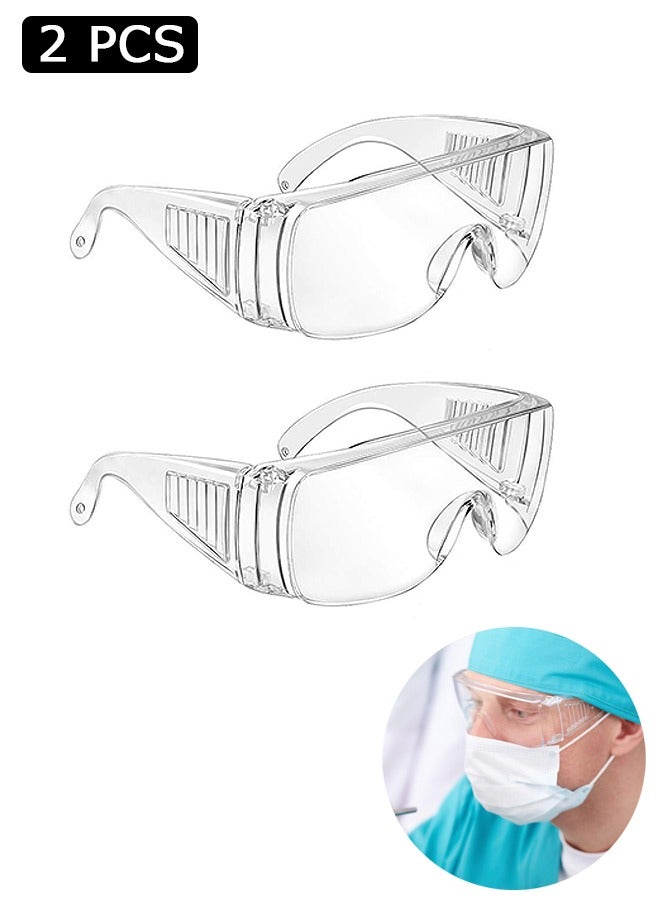 2 Pcs Clear Safety Glasses, Anti Dust Impact Scratch Resistant Splash Proof Goggles, for Shooting, Lab, Outdoor, Workplaces