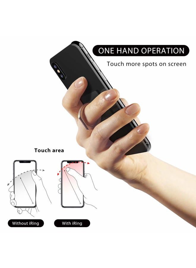 iRing AAUXX حامل إصبع الهاتف المحمول الأصلي iRing للسيارة والمكتب. ملحق حامل حلقة لهواتف iPhone وSamsung وغيرها من هواتف Android الذكية والأجهزة اللوحية. (أسود مطفي) - Image 4