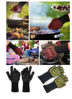 Generic High Temperature Heat Insulated Anti-Scald BBQ Gloves for Microwave Oven and Grill (Multi-Colors and Designs)  - Image 1