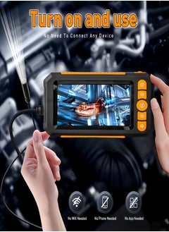 OHAHO Endoscope Camera with Light 4.3" IPS Screen 1080P HD Borescope Tools with 8 Adjustable LED Lights Endoscope with 16.4ft Semi-Rigid Snake Camera IP67 Waterproof Inspection Camera  - Image 4