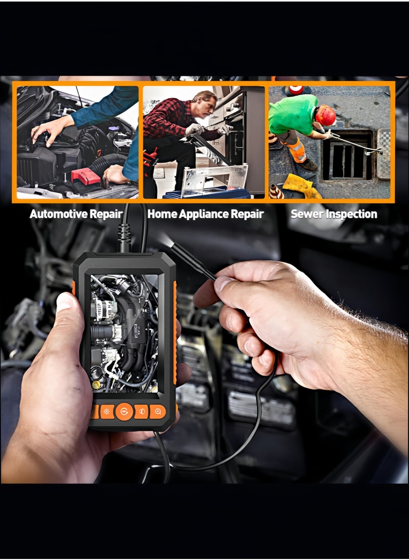 OHAHO - Endoscope Camera with Light 4.3" IPS Screen 1080P HD Borescope Tools with 8 Adjustable LED Lights Endoscope with 16.4ft Semi-Rigid Snake Camera IP67 Waterproof Inspection Camera - Image 1