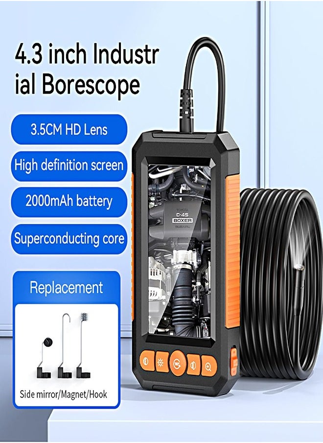 OHAHO - Endoscope Camera with Light 4.3" IPS Screen 1080P HD Borescope Tools with 8 Adjustable LED Lights Endoscope with 16.4ft Semi-Rigid Snake Camera IP67 Waterproof Inspection Camera - Image 1