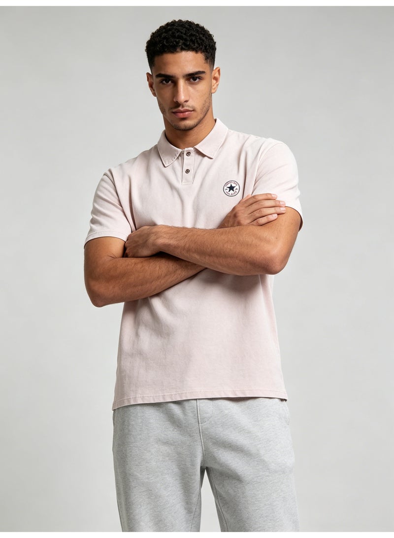 كونفرس CONVERSEPolo shirt men's summer heavy cotton loose retro lapel short sleeve shirt - Image 5