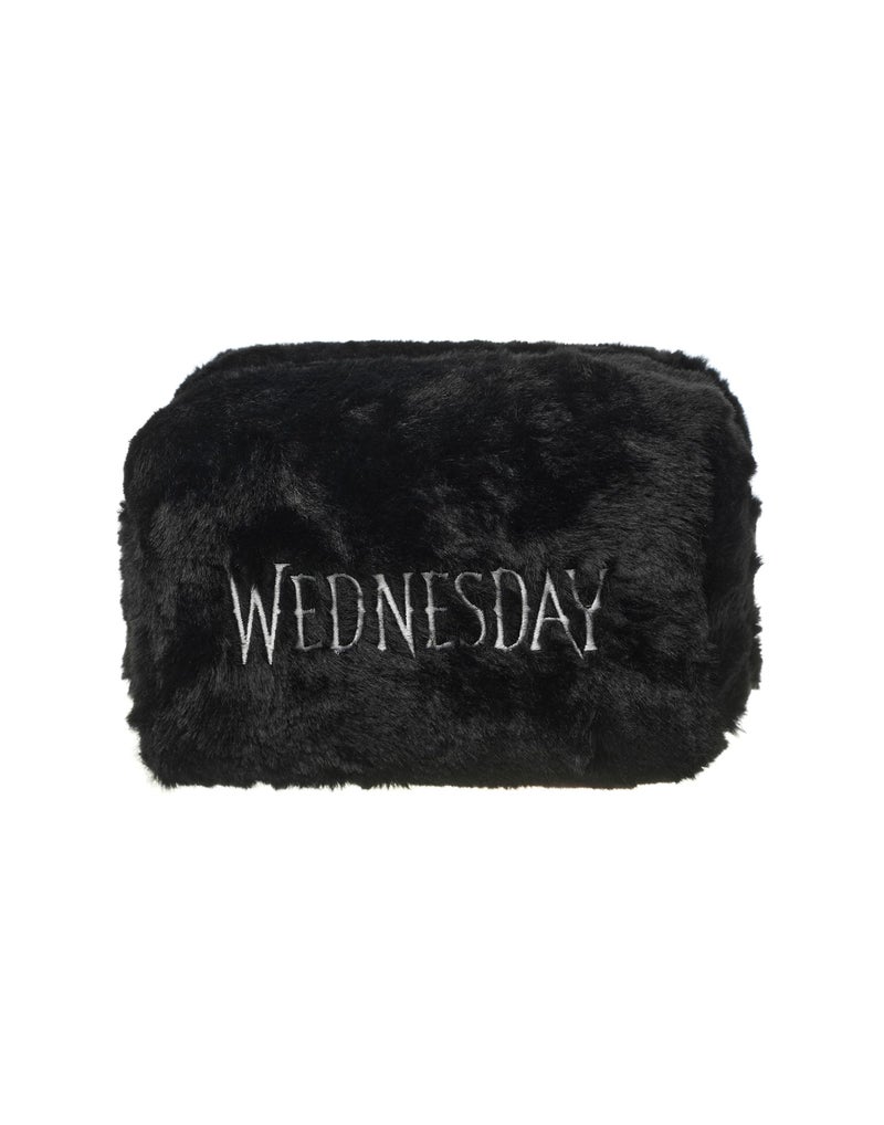Wednesday Make Up Bag & Mirror | Addams Cosmetic Zip Up Container with Portable Accessories | Ladies Makeup Travel Pouch for Women & Teens | Netflix Series Merchandise Apparel Gift - Image 3