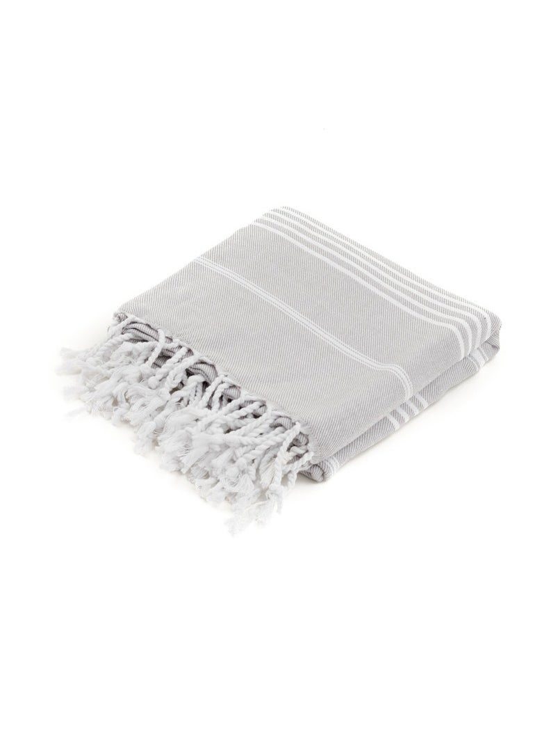 CONTEXT Style and Functionality Turkish Peshtemal Towels: 100% Organic Cotton | Prewashed & Versatile for Bath, Pool, Beach, and Spa - 40x70 Inches (Gray)  - Image 3