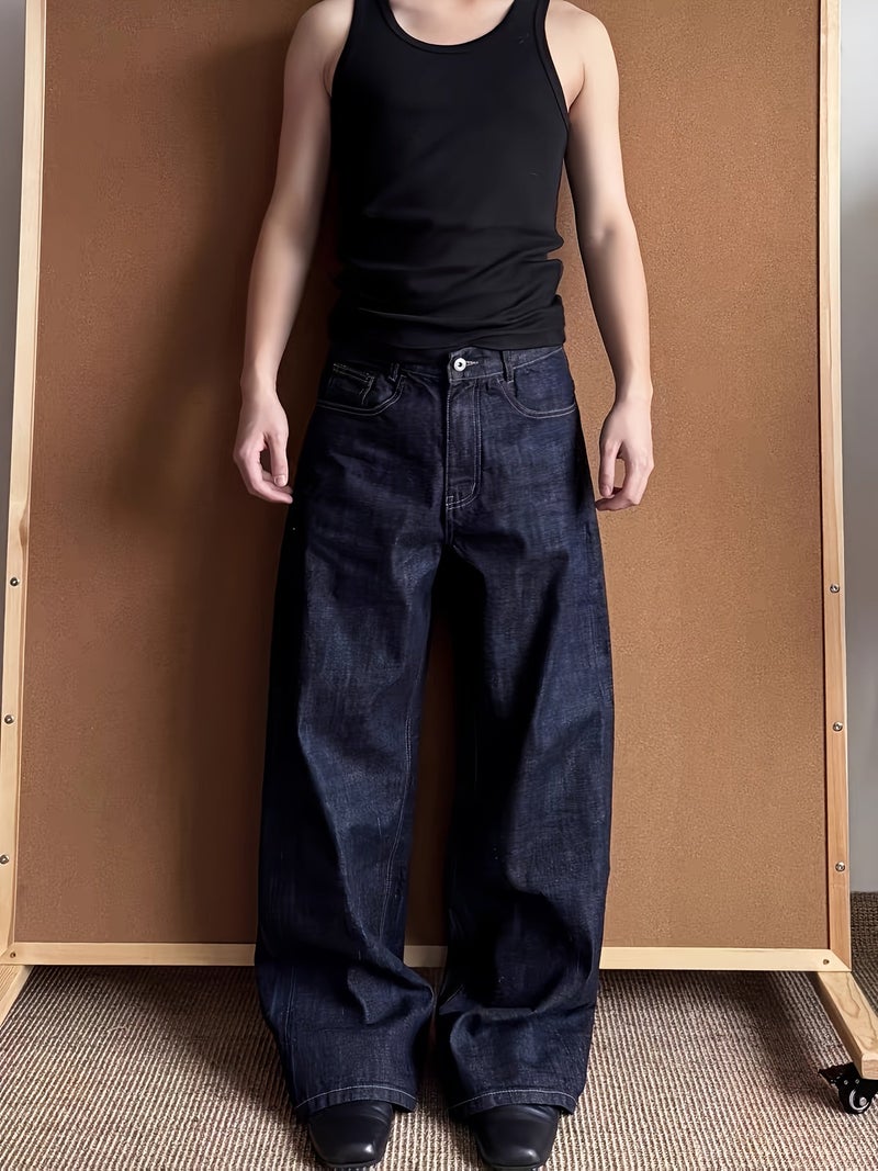 Men'S Wide-Leg All-Match Jeans Boyfriend Jeans - Image 3