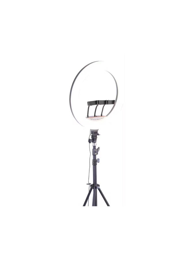 جرين ليون حلقة إضاءة LED GLR-18 مزودة بـ 416 حبة مصباح LED، استهلاك طاقة 36 وات، أبيض، أضواء دافئة ومحايدة، حامل ثلاثي قابل للتعديل، دوران 360 درجة، جهاز تحكم عن بعد - أسود - Image 1