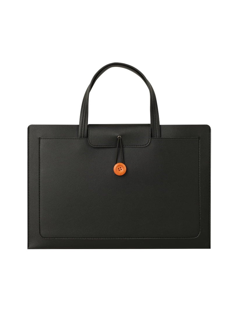 Y&D - SYOSI, Laptop Tote Bag, PU Leather 15.6 Inch Ultra-Thin Case for Men Women, Computer Bag Lightweight Briefcase Work Business Travel College - Image 1
