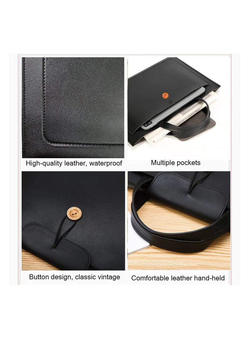 Y&D - SYOSI, Laptop Tote Bag, PU Leather 15.6 Inch Ultra-Thin Case for Men Women, Computer Bag Lightweight Briefcase Work Business Travel College - Image 1