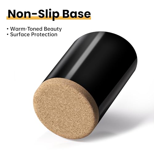 KITEISCAT Large Ceramic Utensil Holder for Kitchen Counter Modern Crock with Slanted Top Cork Mat for Spatulas Cooking Spoons Black - Image 3