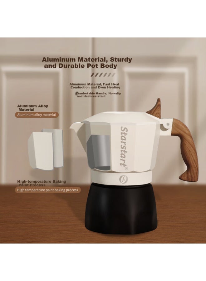Star-start Double Valve Moka Pot Set, Third Generation Coffee Maker, Italian Espresso Machine, Outdoor Coffee Equipment - Image 2
