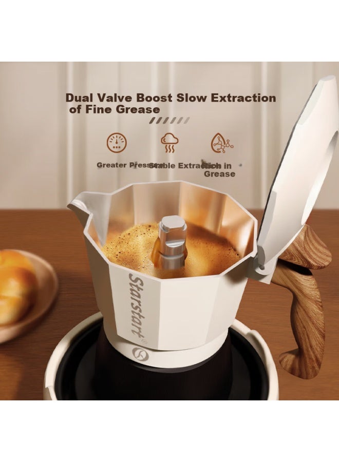 Star-start Double Valve Moka Pot Set, Third Generation Coffee Maker, Italian Espresso Machine, Outdoor Coffee Equipment - Image 3
