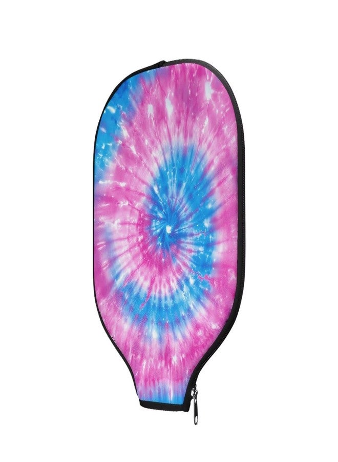 Kathyboom Blue Purple Tie-Dye Paddle Cover Racket Sleeve Bag with Zipper -Portable Ball Equipment Protective Paddle Sleeve - Image 1