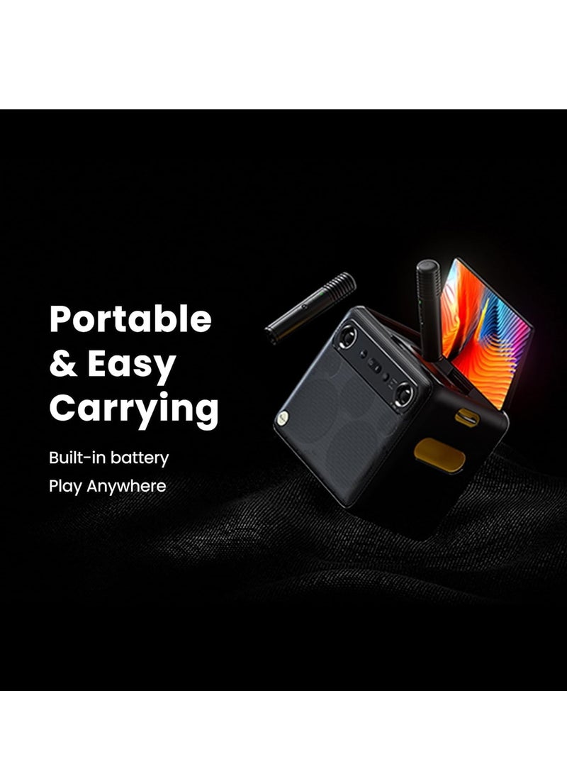 Ikarao مكبر صوت ذكي للحفلات IKARAO X2 600W 10.1'' HD شحن ذاتي مع ميكروفونين لاسلكيين BT 5.3 واي فاي HDMI TWS أضواء RGB - Image 4