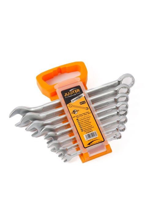 8-Piece Professional Combination Spanner Set Silver