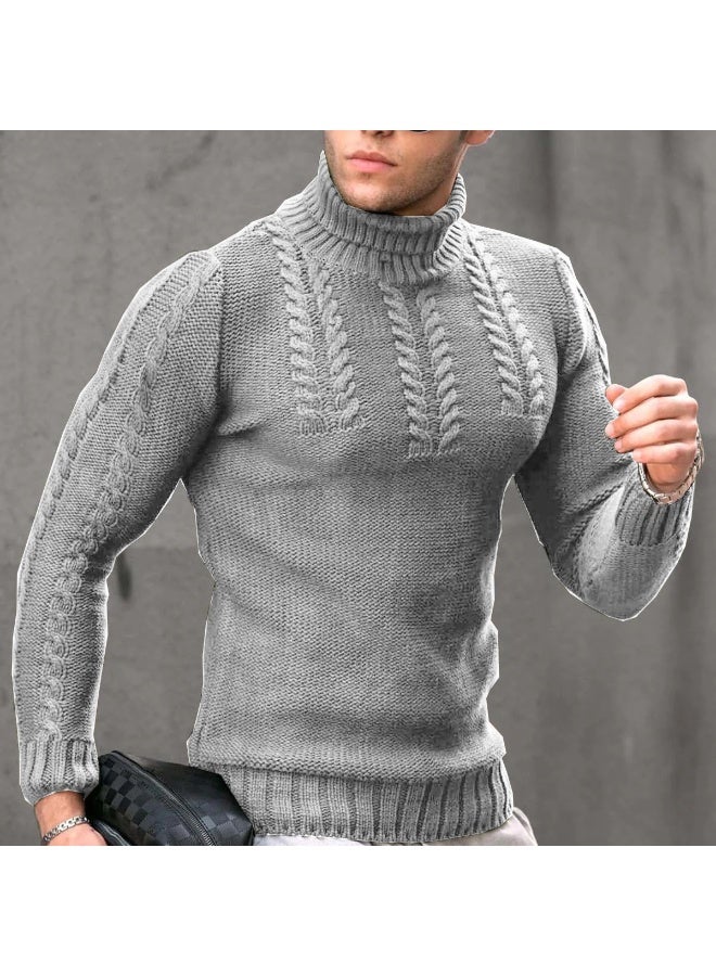 NIBEMINENT Autumn Winter  Men's Warm Wool Sweaters  Vintage Korean Fashion Men Turtleneck Sweaters Casual Pullovers Oversize - Image 1