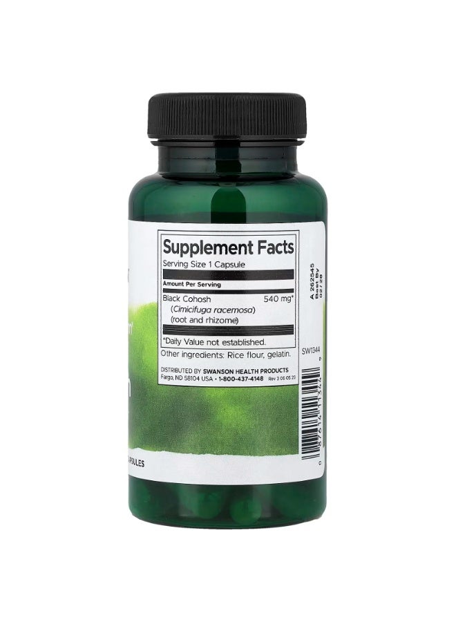 سوانسون عشبة كوهوش السوداء كاملة الطيف 540 ملغ 60 كبسولة - Image 2