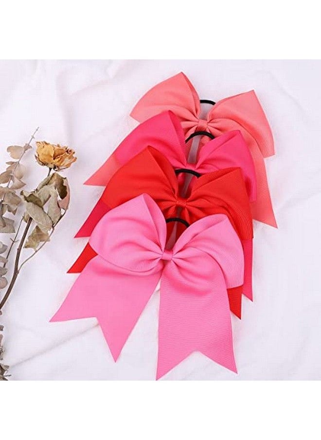 WillingTee - 20Pcs 8" Large Cheer Bows For Girls Ponytail Holder Grosgrain Ribbon Cheerleading Bows Elastic Hair Tie Bands For Baby Girls School Colleage Teens Senior Cheerleader - Image 1