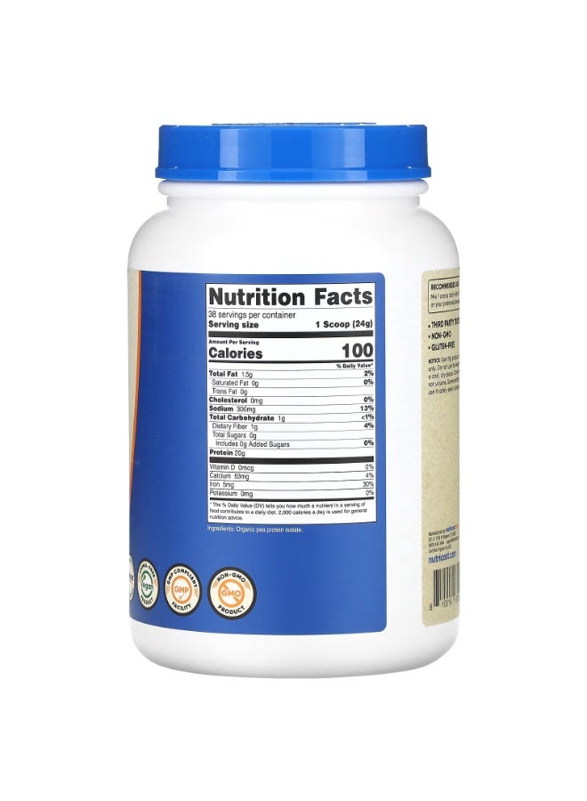 Nutricost, Organic Pea Protein, Unflavored, 2 lb (907 g) - Image 2