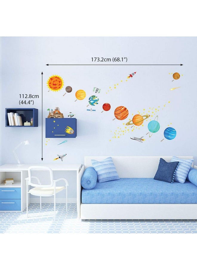 Decowall - Dw1501S The Solar System Kids Wall Stickers Wall Decals Peel And Stick Removable Wall Stickers For Kids Nursery Bedroom Living Room (Medium) D?Cor - Image 1