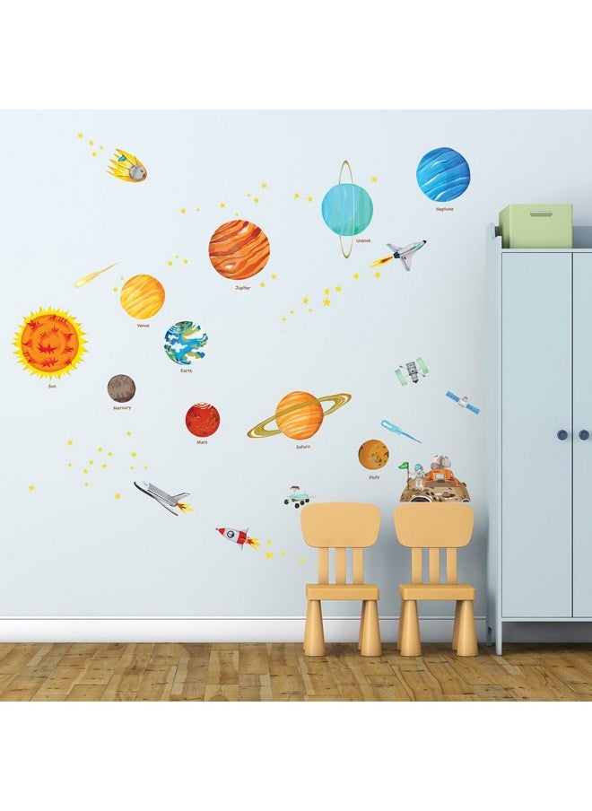 Decowall - Dw1501S The Solar System Kids Wall Stickers Wall Decals Peel And Stick Removable Wall Stickers For Kids Nursery Bedroom Living Room (Medium) D?Cor - Image 1