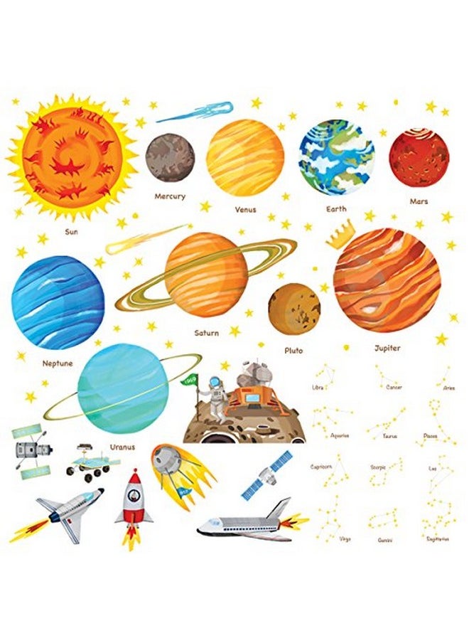 Decowall - Dw1501S The Solar System Kids Wall Stickers Wall Decals Peel And Stick Removable Wall Stickers For Kids Nursery Bedroom Living Room (Medium) D?Cor - Image 1