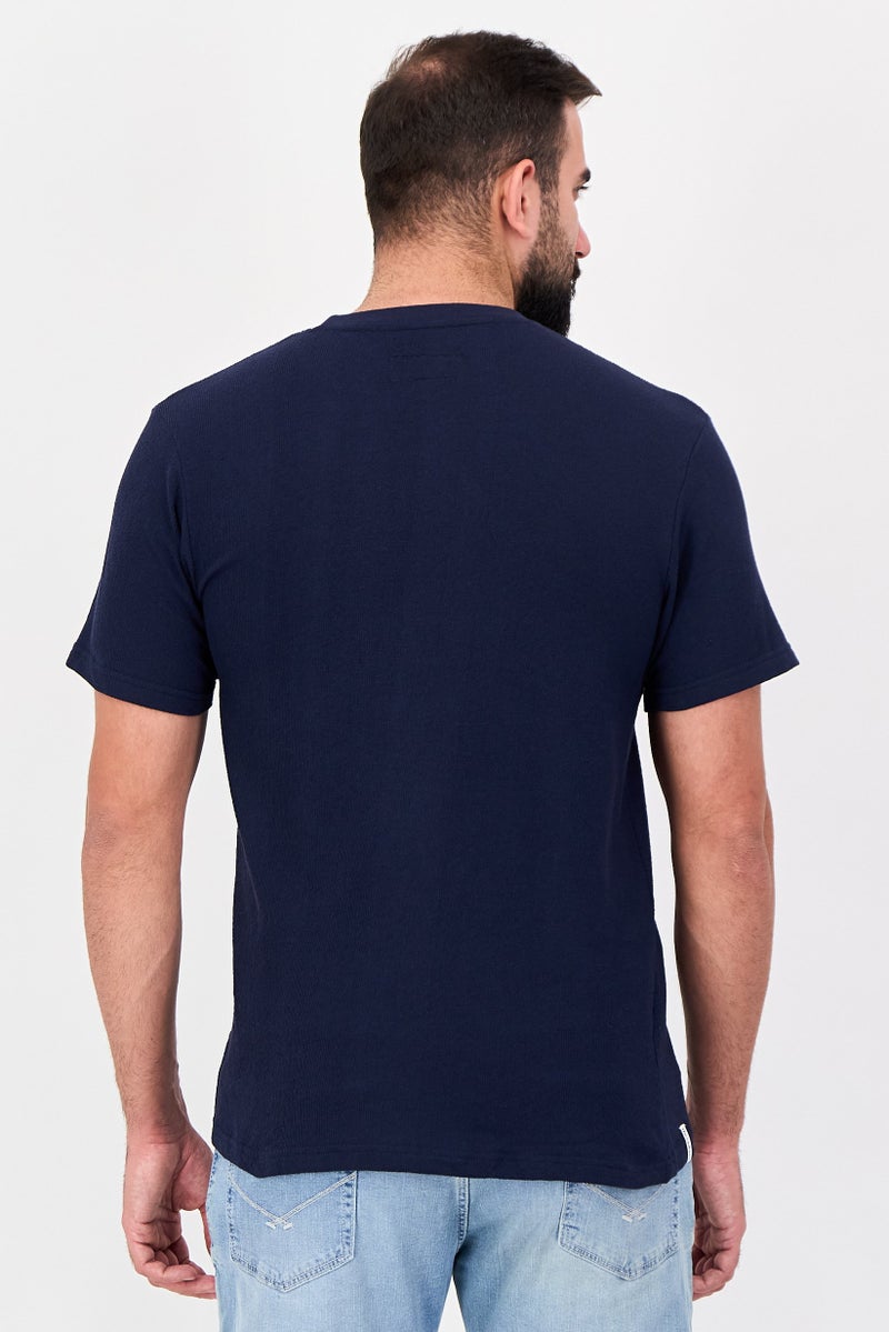 Threadbare تي شيرت رجالي بأكمام قصيرة بياقة دائرية، لون كحلي - Image 2