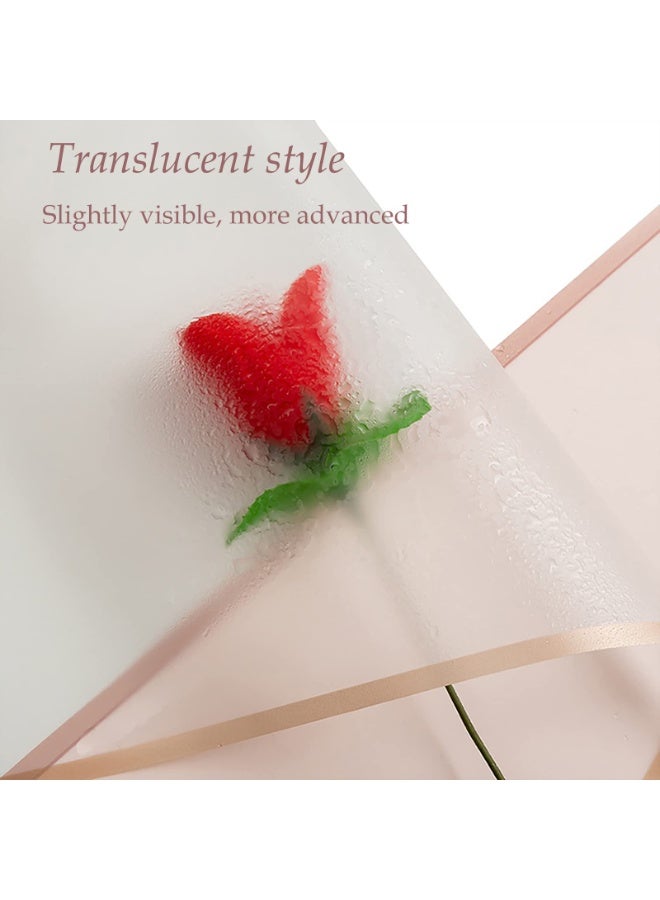 100 ورقة ورقة تغليف الزهور باقة الزهور ذات اللون النقي باقة تغليف الورق باقة بائع الزهور المضادة للماء مع 3 شرائط للباقات باقة التعبئة والتغليف الحرفية DIY ، 22.8x22.8 بوصة (10 ألوان) - Image 2