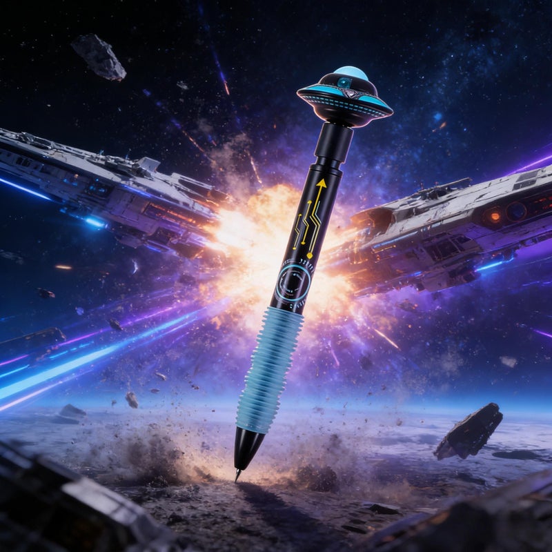 1Pc UFO Rotating Detachable Gyro Click Gel Pen Black Wanderer 0.5Mm Fast Drying Black Ink For Stress Relief Signatures Student Exams Office Supplies - Image 2