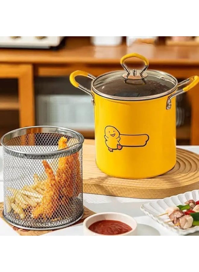 Tefal duck-shaped roasting pan with an innovative design, made of stainless steel with a heat-resistant glass lid, basket, and durable stainless steel handle, 3 liters - (yellow) - Image 1