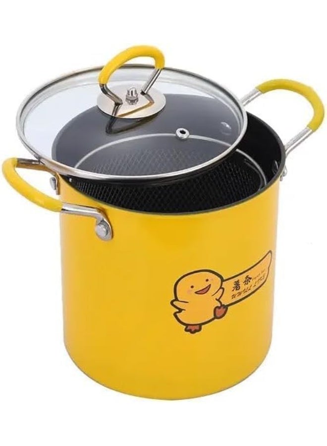 Tefal duck-shaped roasting pan with an innovative design, made of stainless steel with a heat-resistant glass lid, basket, and durable stainless steel handle, 3 liters - (yellow) - Image 2