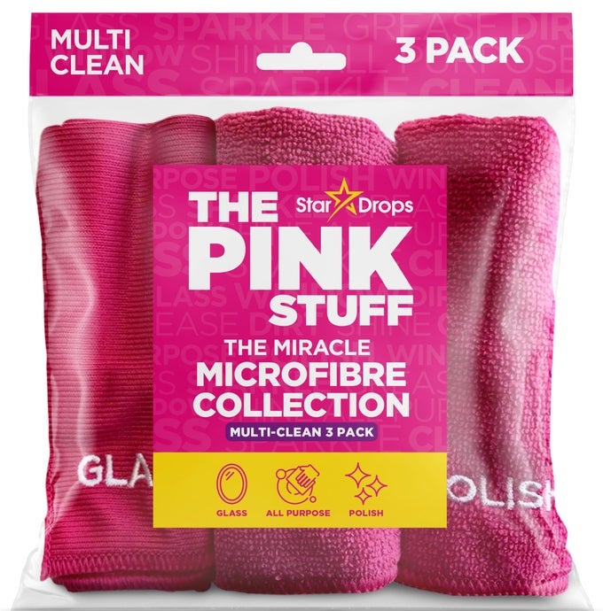 Stardrops THE PINK STUFF MIRACLE MICROFIBRE CLOTH COLLECTION 3 PACK