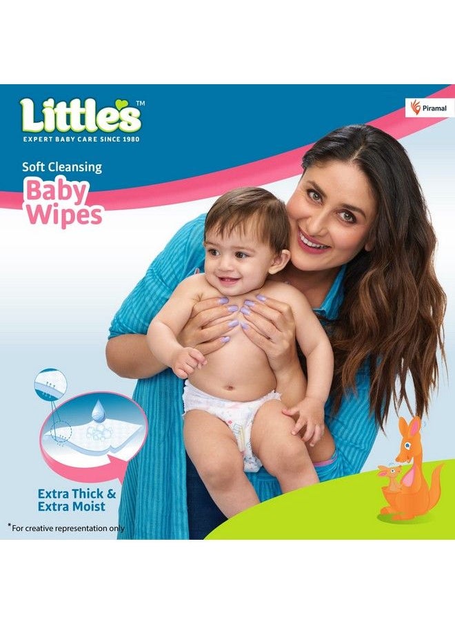 Little's - Soft Cleansing Baby Wipes With Aloe Vera Jojoba Oil And Vitamin E (80 Wipes) Pack Of 2 - Image 1